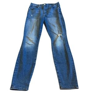 Good American Good Waist Stretchy Skinny Jeans Distressed Denim Size 10/30 Women